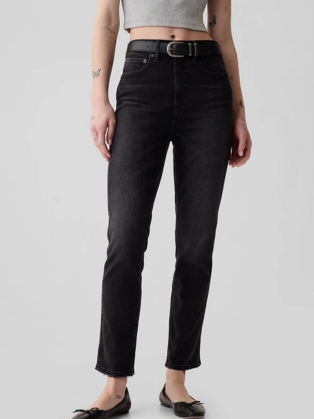 GAP Vintage High Rise Slim Washed Black Jeans